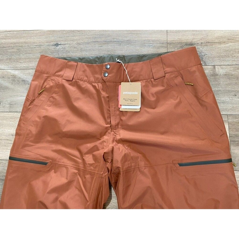 Patagonia Powder Town Pants Mens XXL REG RECCO Sienna Brown Ski Snowboard - Picture 4 of 13